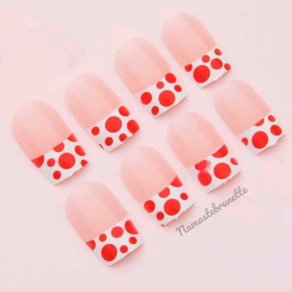 2/$16 Polka-dot French Manicure Press On Nails